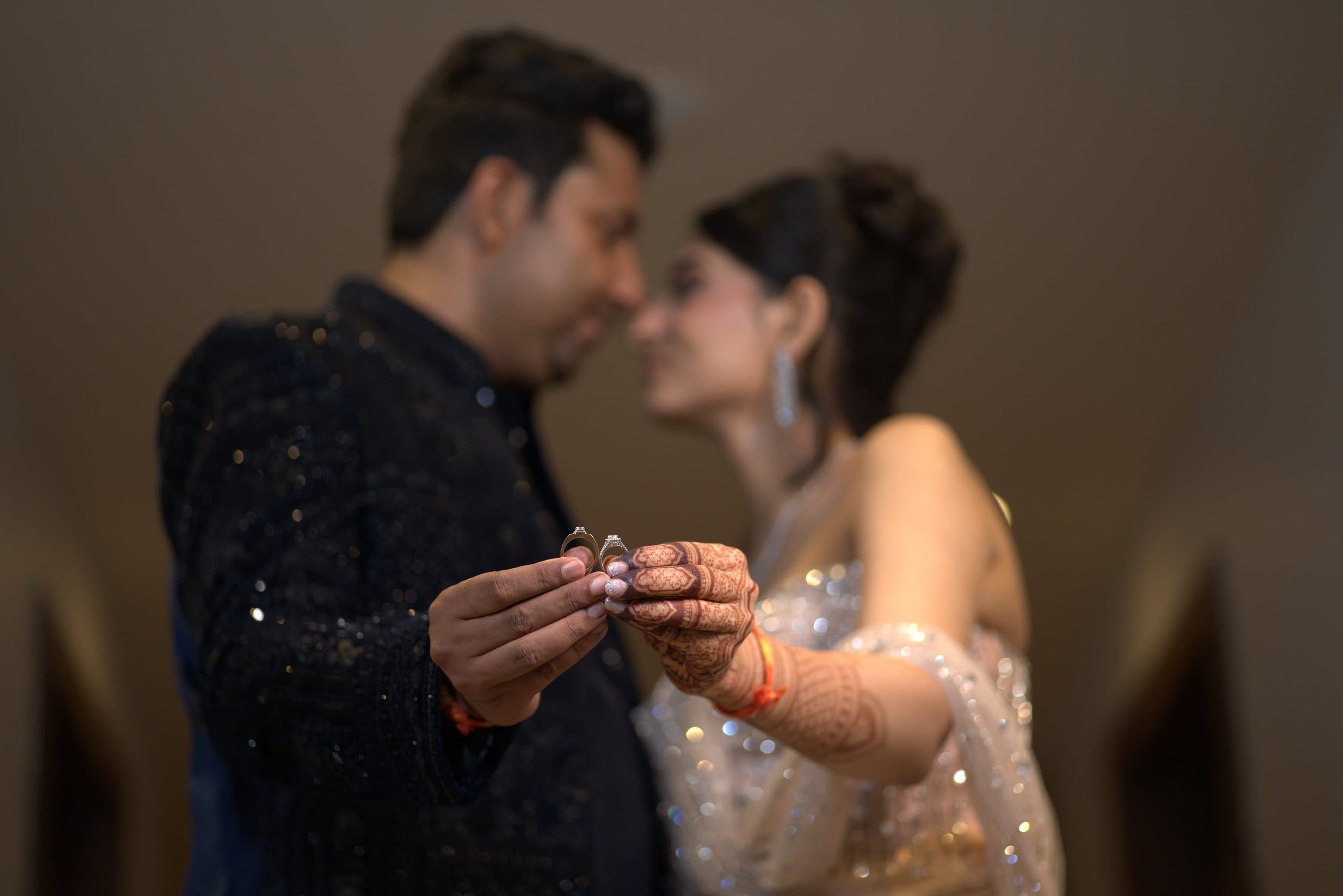The rings held between them, close up